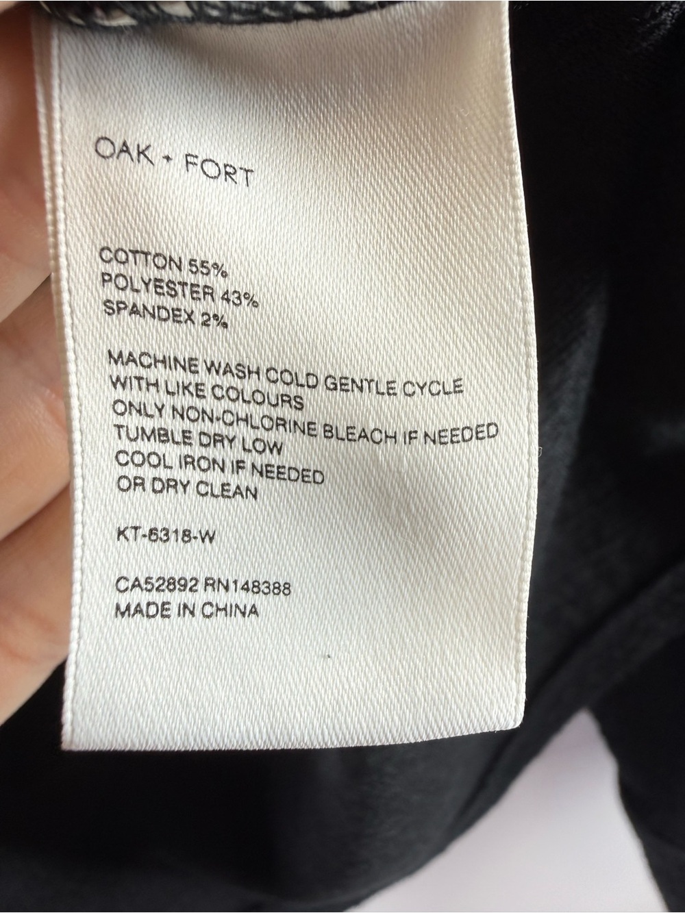 Oak + Fort Oversized Button-Front Textured Shirt Black Medium - Picture 6 of 8
